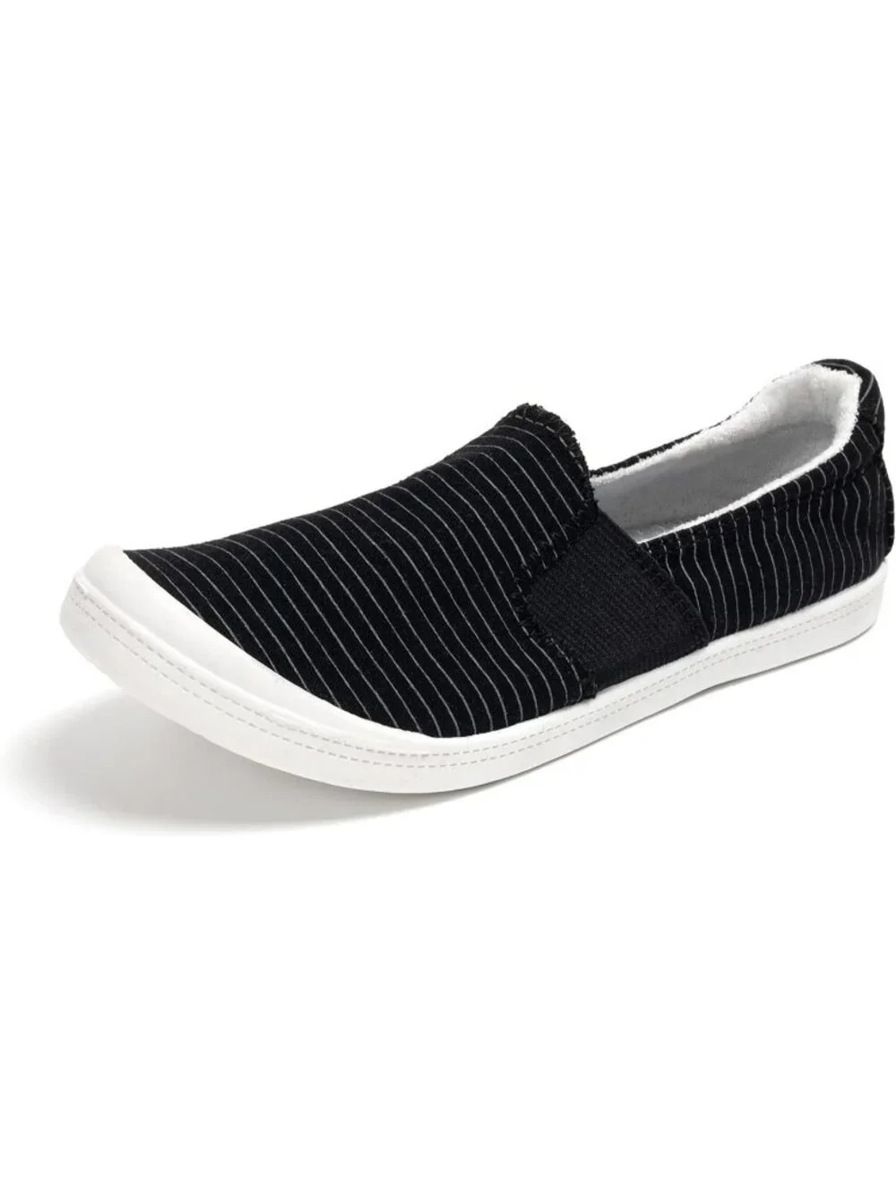 Women's Black/White Stripes Comfortable Lace-Up Breathable Walking Sneakers